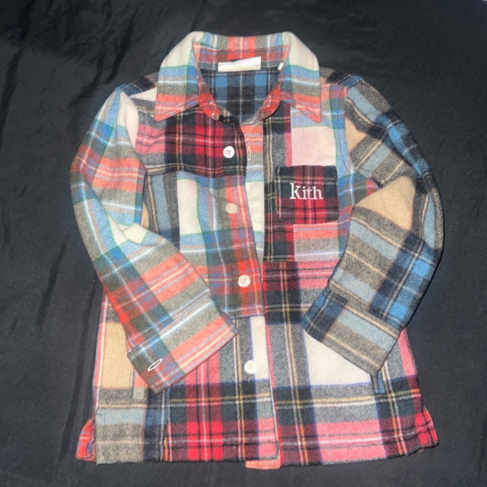 Kith Fleece Button Up Size 2!! Worn but in fair condition- see pictures